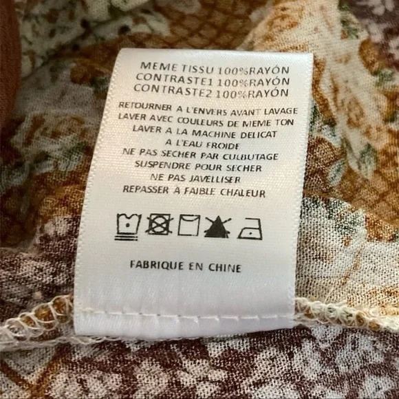 Miss Me Women's Bohemian Patchwork Peasant Lace-Up V-neck Blouse Size L … - Picture 10 of 10